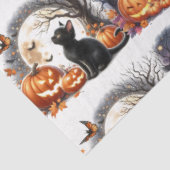 Oude Halloween Zwarte Kat Decoupage Vloeipapier Tissuepapier (Detail)