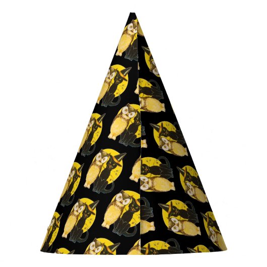 Oude halloween, zwarte kat en oorts feesthoedjes (Achterkant)