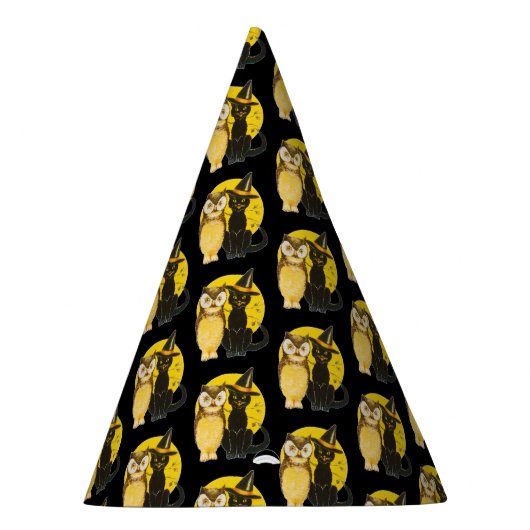 Oude halloween, zwarte kat en oorts feesthoedjes (Rechts)