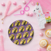 Oude halloween, zwarte kat en oorts papieren bordje (Feest)