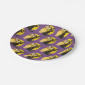 Oude halloween, zwarte kat en oorts papieren bordje (Gekanteld)