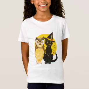 Oude halloween, zwarte kat en oorts t-shirt