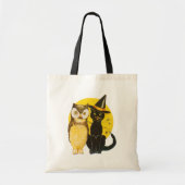 Oude halloween, zwarte kat en oorts tote bag (Voorkant)