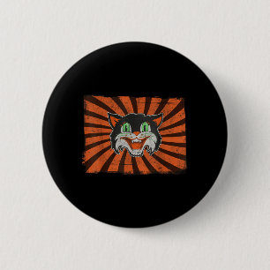 Oude Halloween Zwarte Kat Liefhebber Grappig Retro Ronde Button 5,7 Cm