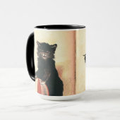 Oude HALLOWEEN Zwarte Kat Mok (Voorkant links)