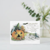 Oude Halloween Zwarte Kat Muizen Postkaart (Staand voorkant)