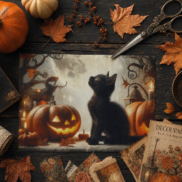 Oude Halloween Zwarte Kat Tissuepapier