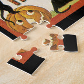 Oude Halloween, Zwarte Katten met Jackolanterns Legpuzzel (Zijkant)