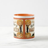 Oude Halloween, Zwarte Katten met Jackolanterns Mok (Midden)