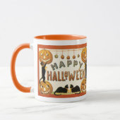 Oude Halloween, Zwarte Katten met Jackolanterns Mok (Links)