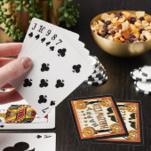 Oude Halloween, Zwarte Katten met Jackolanterns Pokerkaarten (Insitu)