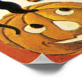Oude Halloween, Zwarte Katten met Jackolanterns Poster (Hoek)