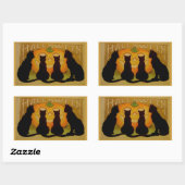 Oude Halloweenkatten en Jack O'Lantern Rechthoekige Sticker (Vel)