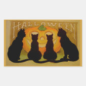 Oude Halloweenkatten en Jack O'Lantern Rechthoekige Sticker (Voorkant)
