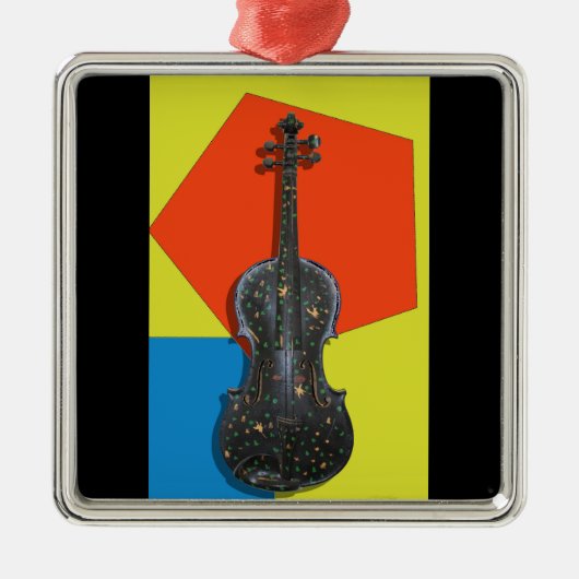 Oude hand schilderd Violin Metalen Ornament (Voorkant)