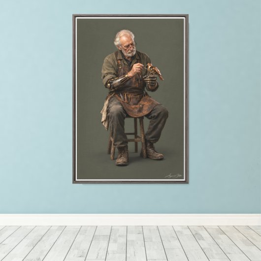 Oude handen canvas afdruk (Insitu (Houten vloer))