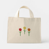 Oude handgedrukte tulpen mini tote bag (Achterkant)