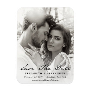 Oude handgeschreven tekst Save The Date foto Magneet