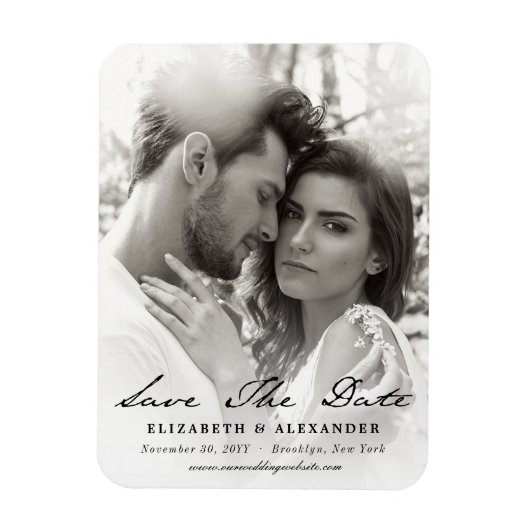 Oude handgeschreven tekst Save The Date foto Magneet (Verticaal)