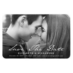 Oude handgeschreven tekst Save The Date foto Magneet