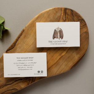 Oude  handkleding met leder visitekaartje