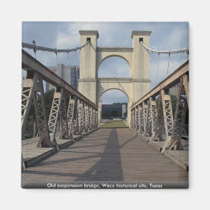 Oude hangbrug, historische Waco-site, Texas Magneet