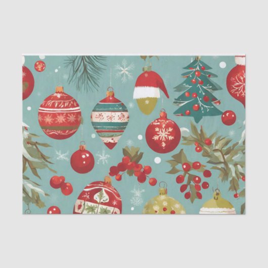Oude hangende kerstversieringen tissuepapier (Voorkant)