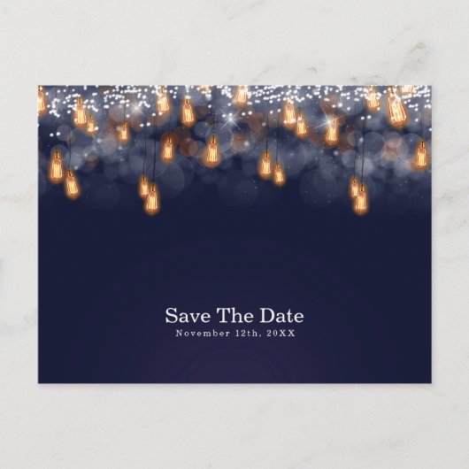 Oude Hangende Lichtpeertjes Rustieke Save the Date Aankondigingskaart (Voorkant)