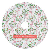 Oude Hangende Maretak Kerstpatroon Fleece Kerstboom Rok (Voorkant)