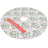 Oude Hangende Maretak Kerstpatroon Fleece Kerstboom Rok (Gekanteld)