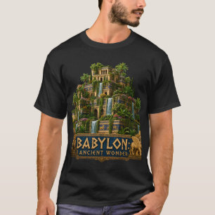 Oude hangende tuinen van Babylon Wereldwonder Meso T-shirt