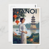 Oude Hanoi Vietnam Ao Dai Meer Briefkaart (Voorkant / Achterkant)
