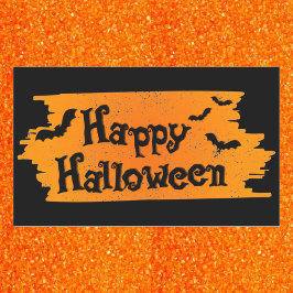 Oude Happy Halloween Oranje & Zwart Rechthoekige Sticker
