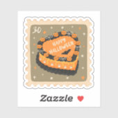 Oude Happy Halloween Taart Stempel Sticker (Vel)