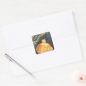 Oude Happy Halloween van Ellen Clapsaddle Vierkante Sticker (Envelop)