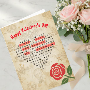 Oude Happy Valentijnskaart, mannen, hart Feestdagen Kaart