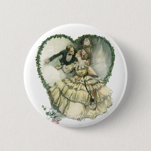 Oude Harrison Fisher, Kerstbruid en -bruidegom Ronde Button 5,7 Cm (Voorkant)