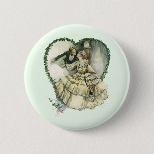 Oude Harrison Fisher, Kerstbruid en -bruidegom Ronde Button 5,7 Cm (Voorkant)