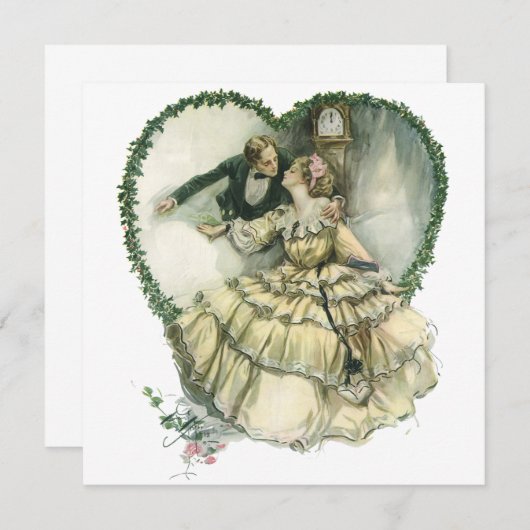 Oude Harrison Fisher, Kerstmis Bruid en Bruidegom Kaart (Voorkant / Achterkant)