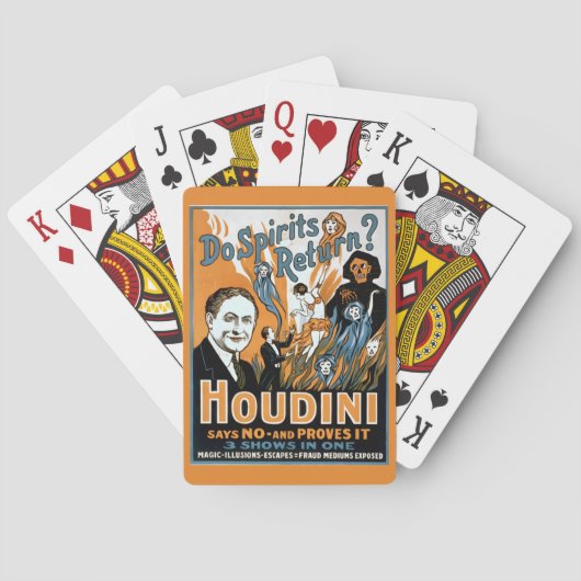 Oude Harry Houdini-reclame Pokerkaarten (Achterkant)