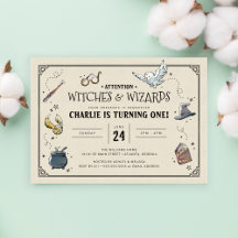 Oude Harry Potter Eerste Verjaardagsuitnodiging