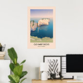 Oude Harry Rocks Dorset Zeekant Reisposter Poster (Thuiskantoor)