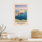 Oude Harry Rocks Dorset Zeekant Reisposter Poster (Keuken)