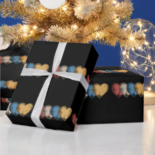 Oude Harten Cool Retro Valentijnsdag Cadeau  Cadeaupapier
