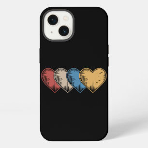 Oude harten Cool Retro Valentijnsdag Cadeau iPhone 13 Hoesje