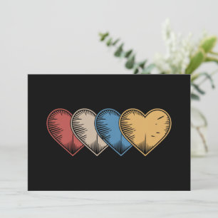 Oude Harten Cool Retro Valentijnsdag Cadeau  Kaart