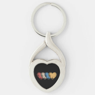 Oude Harten Cool Retro Valentijnsdag Cadeau  Sleutelhanger