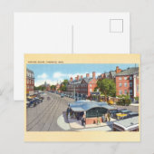 Oude Harvard Square, Cambridge Ansichtkaart Briefkaart (Voorkant / Achterkant)