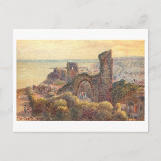 Oude Hastings Castle Briefkaart (Voorkant)