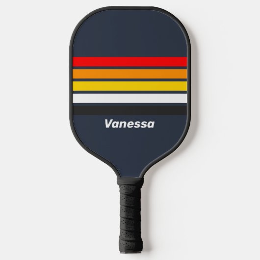 Oude haven met strepen over de naam heen pickleball paddle (Voorkant)